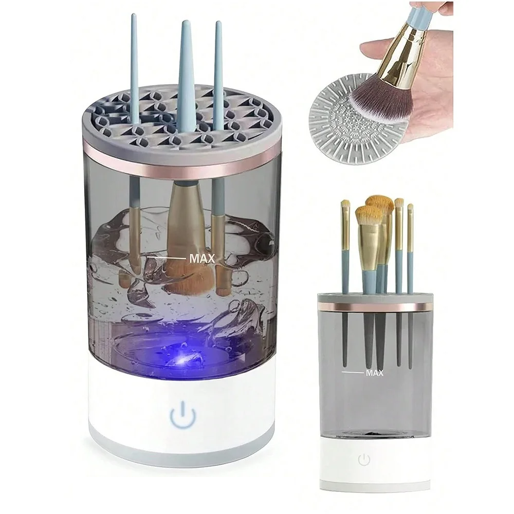 Limpiador de Brochas Automático Eléctrico, Máquina de Limpieza de Brochas de Maquillaje de Secado Rápido