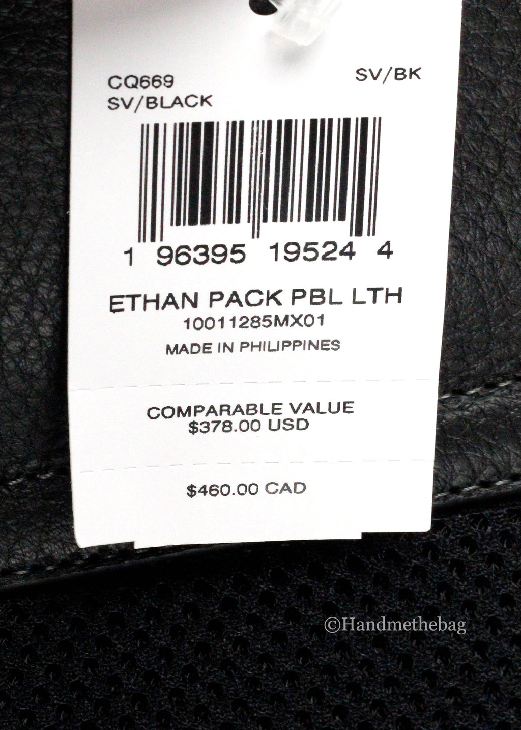 Coach Ethan Black Leather Sling Pack Shoulder Bag